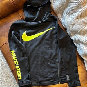 Nike Black Hoodie with Yellow Logo